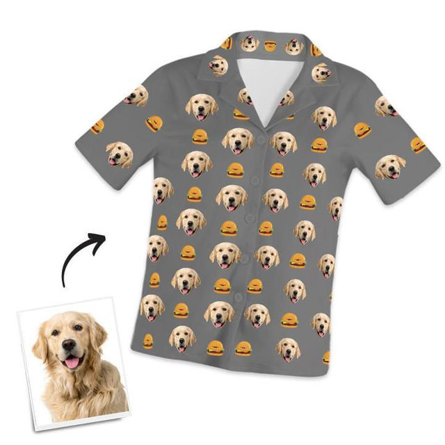 Picture of Custom Pet with Hamburger Photo Short Sleeve Pajamas