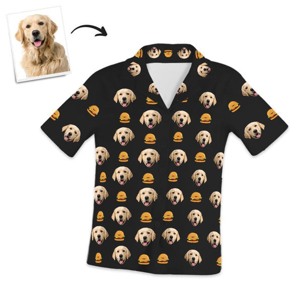 Imagen de Mascota personalizada con pijama de manga corta con foto de hamburguesa
