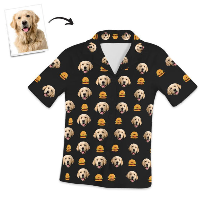 Picture of Custom Pet with Hamburger Photo Short Sleeve Pajamas