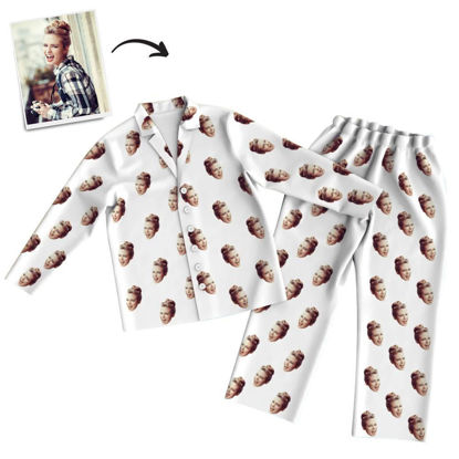 Image de Ensemble de pyjama coloré personnalisé - Pyjama unisexe avec copie de visage personnalisé - Meilleur cadeau pour la famille, un ami