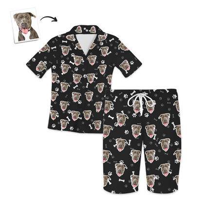 Afbeeldingen van Custom Pet Avatar Pajamas Homewear Short Sleeve Shorts - Personalized Face Copy Unisex Pajamas - Best Gift For Family, Friend