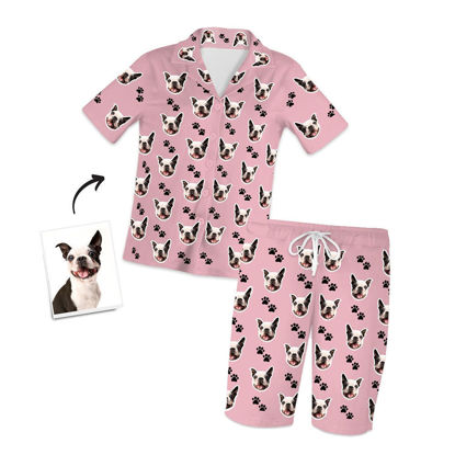 Image de Pyjamas à manches courtes pour animaux de compagnie personnalisés - Pyjamas unisexes personnalisés avec copie de visage - Meilleur cadeau pour la famille, un ami