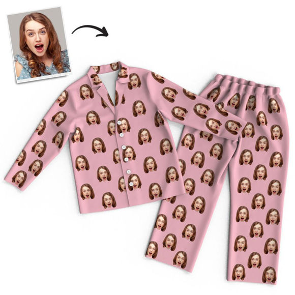 Image de Cadeau multicolore de pyjama personnalisé pour la maison - Pyjama unisexe avec copie de visage personnalisé - Meilleur cadeau pour la famille, un ami