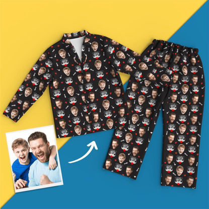 Afbeeldingen van Aangepaste pyjama I Love Daddy voor geschenken - Gepersonaliseerde gezichtskopie Unisex pyjama - Beste cadeau voor familie, vriend