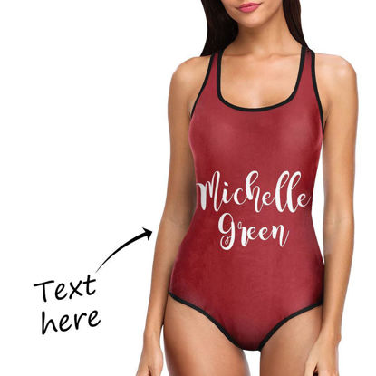 Image de Texte personnalisé Maillot de bain une pièce personnalisé coloré - Maillots de bain multi-faces pour enterrement de vie de jeune fille - Meilleur cadeau d'été