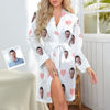 Image de Pyjama personnalisé visage rose coeur chemise de nuit visage personnalisé - personnalisé Pet Photo nuit Robe/peignoir - anniversaires & cadeau de Noël