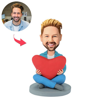Image de Bobbleheads personnalisés: Heart Man | Bobbleheads personnalisés pour la personne spéciale comme une idée cadeau unique ｜ Meilleure idée cadeau pour l'anniversaire, Thanksgiving, Noël, etc.