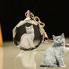 Image de Cadeau personnalisé de porte-clés photo en cristal 2D ou 3D en octogone - Porte-clés photo personnalisé - Cadeau d'amant d'animal de compagnie