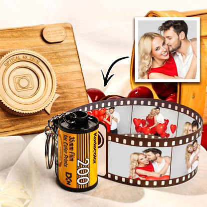 Afbeeldingen van Multiple Optional Header Couple Photos Memorial Album Personalized 520 Photos Keychain Film Camera Roll Custom Gifts Anniversary Gifts Valentine's Day Gift