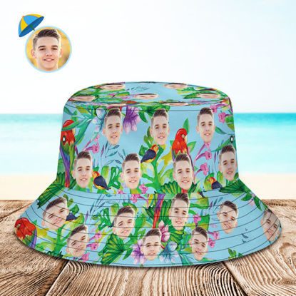 Afbeeldingen van Custom Face Hat | Tropical Flower Print Hawaiian Fisherman Hat | Bucket Hat | Best Gifts Idea for Birthday, Thanksgiving, Christmas etc.