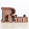 Picture of Personalized Wooden Name Piggy-Bank for Kids Boys Girls - Large Piggy Banks 26 English Alphabet Letter-R - Transparent Money Saving Box