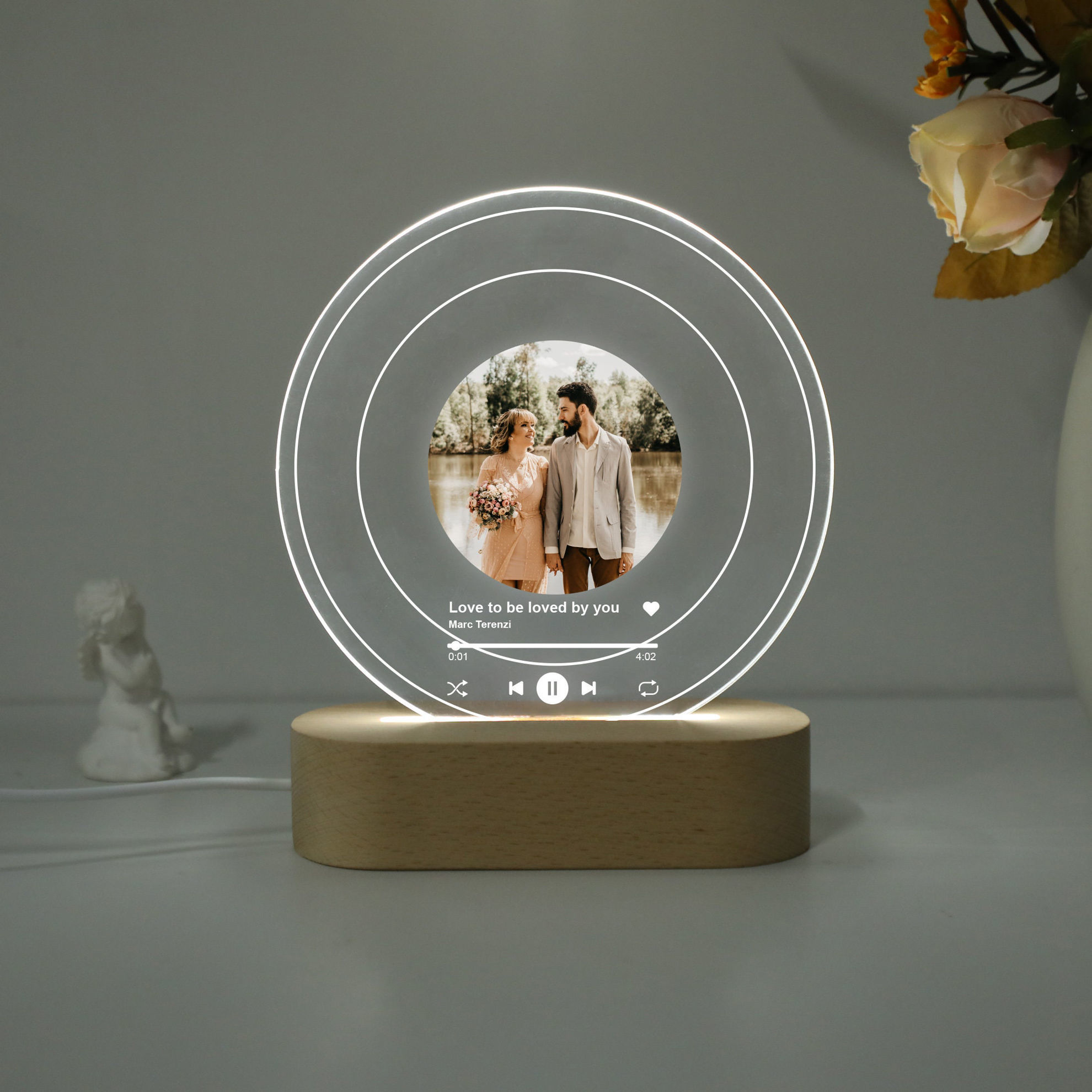 Customized Photo Night Light Personalized With Transparant Record ...