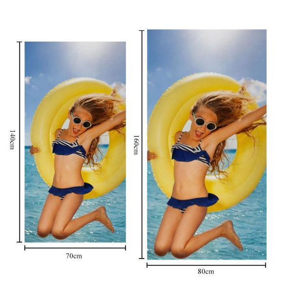 Picture of Custom Photo Beach Towel Personalized Beach Towel Custom Gift for Summer Vacation