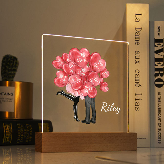 Picture of Heart Balloon Night Light - Personalized It With Your Kid's Name