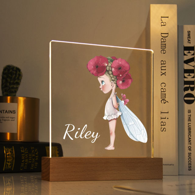 Picture of Shy Flower Fairy Night Light - Personalized It With Your Kid's Name