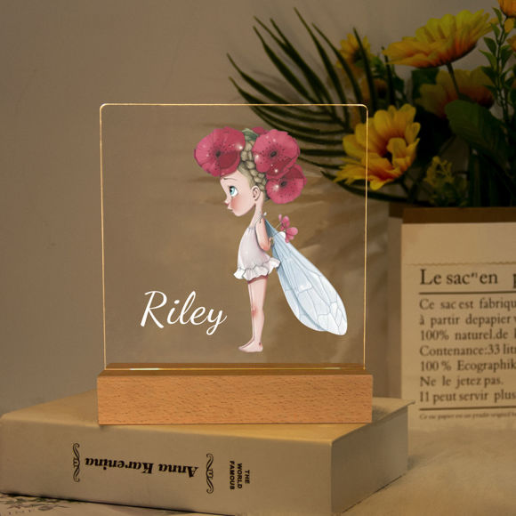 Bild von Schüchternes Blumen-Fee-Nachtlicht – personalisiert mit dem Namen Ihres Kindes