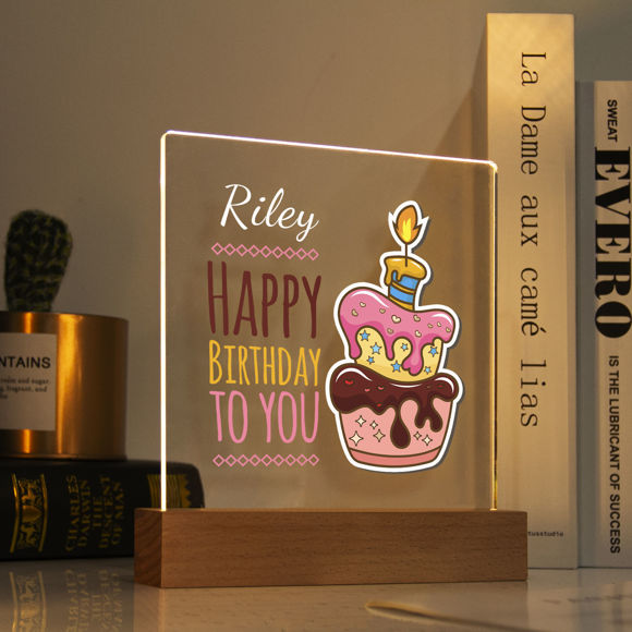 Picture of Birthday Cake Night Light - Personalized It With Your Kid's Name