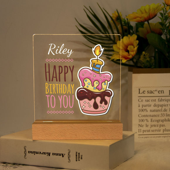Picture of Birthday Cake Night Light - Personalized It With Your Kid's Name