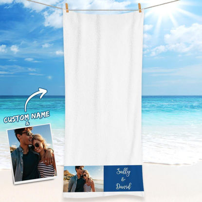 Bild von Personalisierte Handtuchverpackung Kundenspezifisches Foto-Strandtuch-Geschenk für Baby