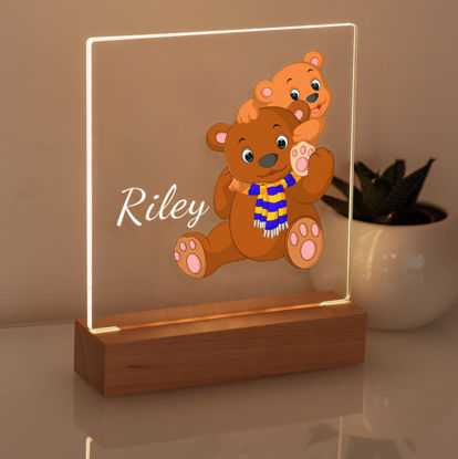 Bild von Nachtlicht mit zwei Bären – personalisiert mit dem Namen Ihres Kindes