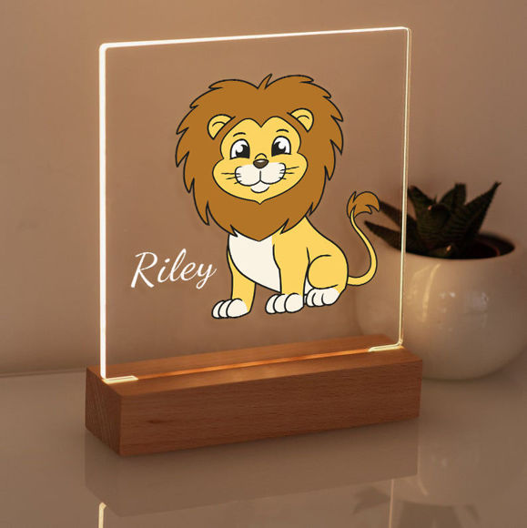 Bild von Löwen-Nachtlicht – personalisiert mit dem Namen Ihres Kindes