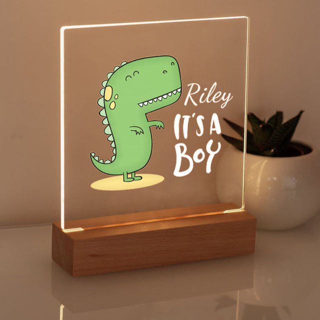 Picture of Dinosaur Boy Night Light -  Personalized It With Your Kid's Name