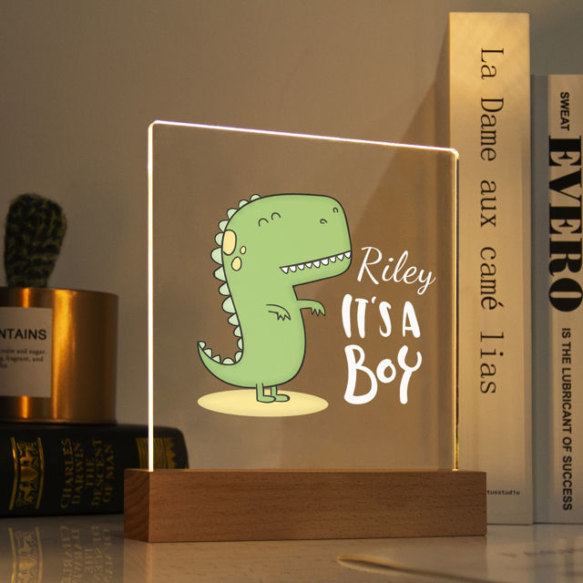 Picture of Dinosaur Boy Night Light -  Personalized It With Your Kid's Name