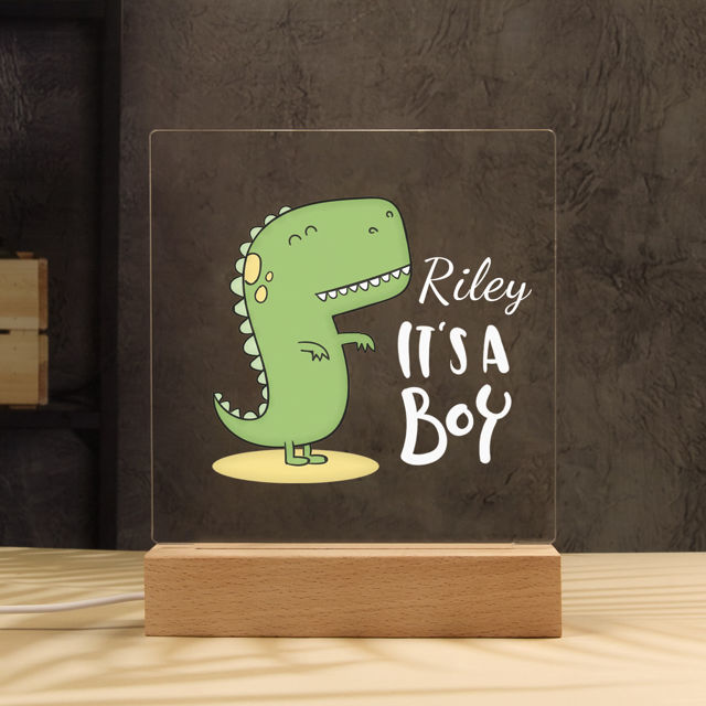 Picture of Dinosaur Boy Night Light -  Personalized It With Your Kid's Name