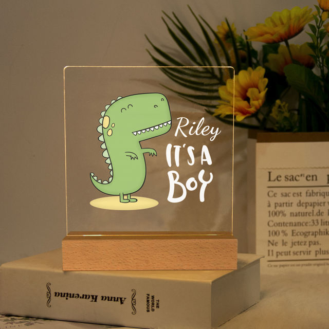 Picture of Dinosaur Boy Night Light -  Personalized It With Your Kid's Name