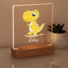 Imagen de Luz nocturna de dinosaurio amarilla: personalízala con el nombre de tu hijo