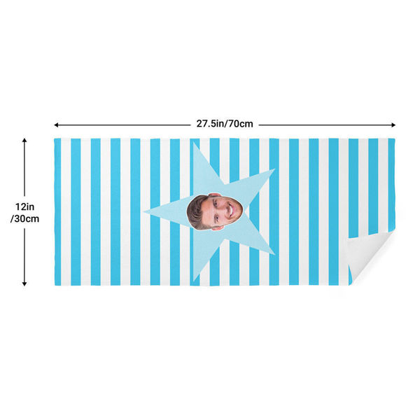 Picture of Custom Face Star Towel Personalized Photo Towel Funny Gift