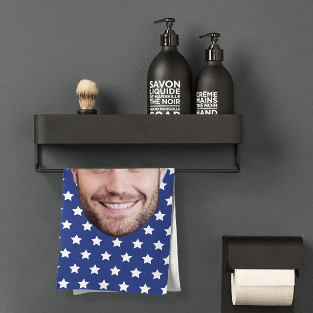 Picture of Custom Face Flag Towel Personalized Photo Towel Funny Gift