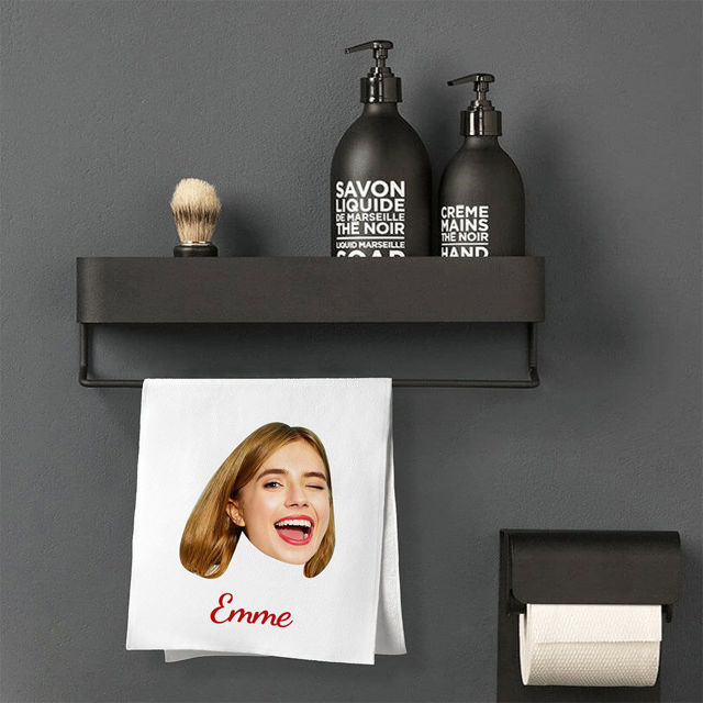 Picture of Custom Face And Name Towel Personalized Photo Towel Funny Gift