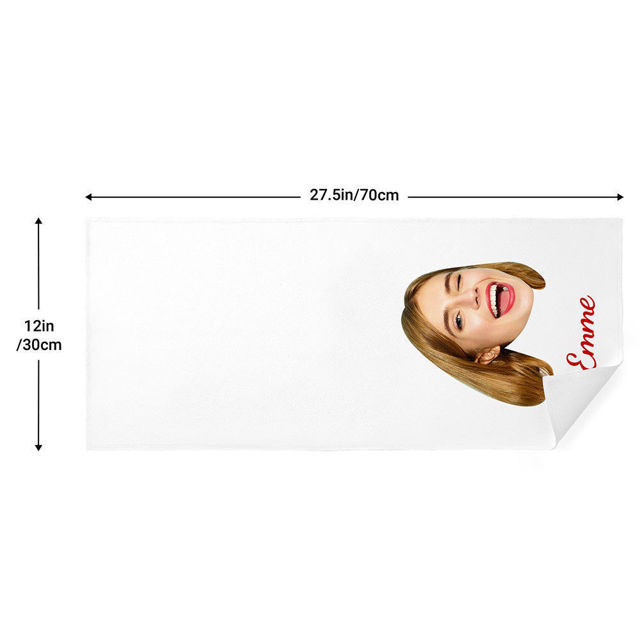 Picture of Custom Face And Name Towel Personalized Photo Towel Funny Gift
