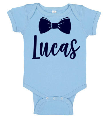 Bild von Benutzerdefinierte Babykleidung Personalisierte Baby Onesies Säuglingsbodysuit mit personalisierter Namensfliege Kurzarm