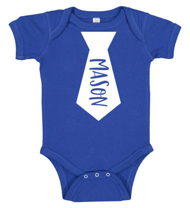 Picture of Custom Baby Clothing Personalized Baby Onesies Infant Bodysuit with Personalized Name Tie Short-Sleeve