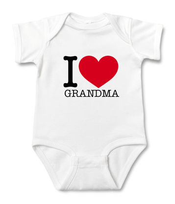 Picture of Custom Baby Clothing Personalized Baby Onesies Infant Bodysuit with Personalized Name Short-Sleeve - I Love