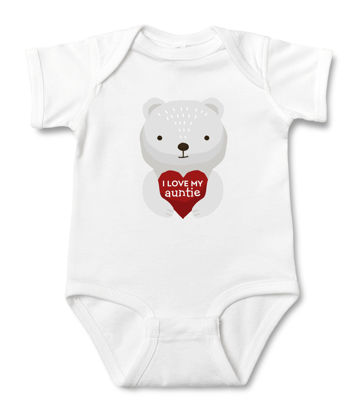 Bild von Benutzerdefinierte Babykleidung Personalisierte Baby Onesies Säuglingsbodysuit mit personalisiertem Namen Kurzarm - Bärenherz