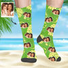 Imagen de Calcetines personalizados para hermanas Calcetines hawaianos personalizados Calcetines con fotos personalizados Regalos de verano