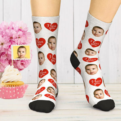 Bild von Benutzerdefinierte Gesicht Socken Lustige Socken Ich liebe dich Socken Geschenke für die Liebe