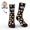 Picture of I Love Dad Custom Face Socks Father's Day Gifts