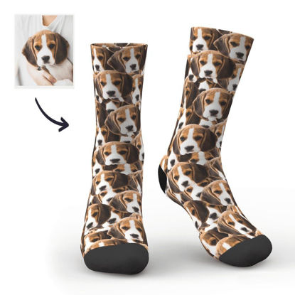 Bild von Personalisierte Haustier-Avatar-Socken Benutzerdefinierte Haustier-Socken Niedliche Welpen-Kätzchen-Socken
