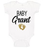 Picture of Custom Baby Clothing Personalized Baby Onesies Infant Bodysuit with Personalized Name Short-Sleeve - Baby Footprints
