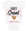 Picture of Custom Baby Clothing Personalized Baby Onesies Infant Bodysuit with Personalized Name Short-Sleeve - Baby Footprints