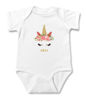 Imagen de Ropa de bebé personalizada Onesies de bebé personalizados Body infantil con nombre personalizado de manga corta - Cara de unicornio