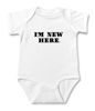 Picture of Custom Baby Clothing Personalized Baby Onesies Infant Bodysuit with Personalized Color Short-Sleeve - I'M NEW HERE