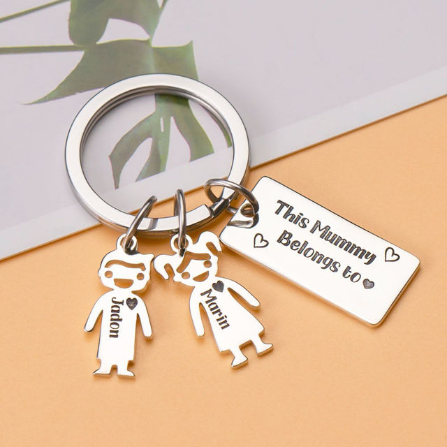 Picture of Engraved Family Name Keychain - Best For Mom, Family