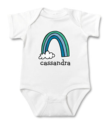 Bild von Personalisierte Babykleidung Personalisierte Baby Onesies Säuglingsbody mit personalisiertem Namen und Farbe Kurzarm - Regenbogen