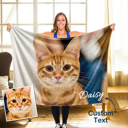 Bild von Kundenspezifische Decken Personalisierte Foto-Katzen-Decke Gemalte Kunst-Porträt-Fleece-Decke