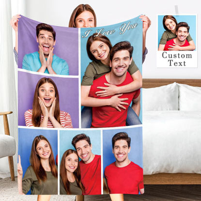 Bild von Kundenspezifische Decken Personalisierte Paar-Decken Personalisierte Paar-Foto-Decken